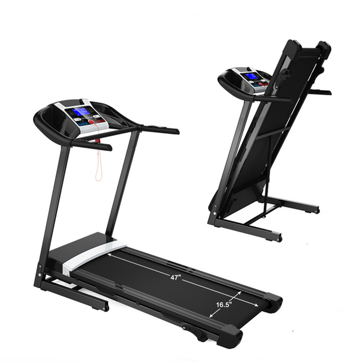 [USA Direct] Bominfit JK8801F Folding Treadmill 3.5HP Power Motor 12km/h Max Speed 120kg Weight Capacity bluetooth Music LED Dis