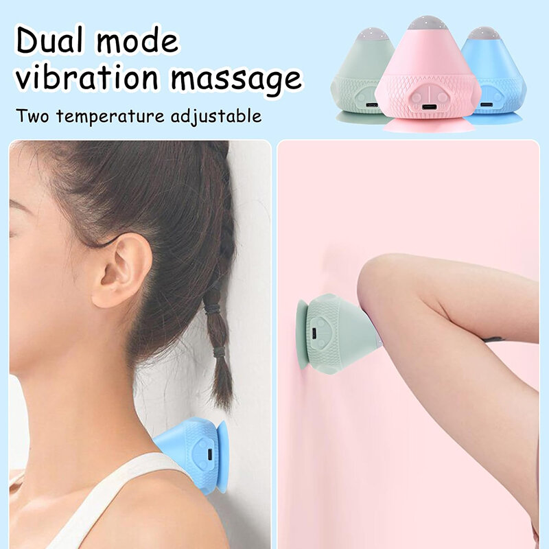 Portable Dual Mode Vibration Heating Massage Ball Adsorption Design USB-C Rechargeable Soft Pain Relieved Massage for Muscle Exe