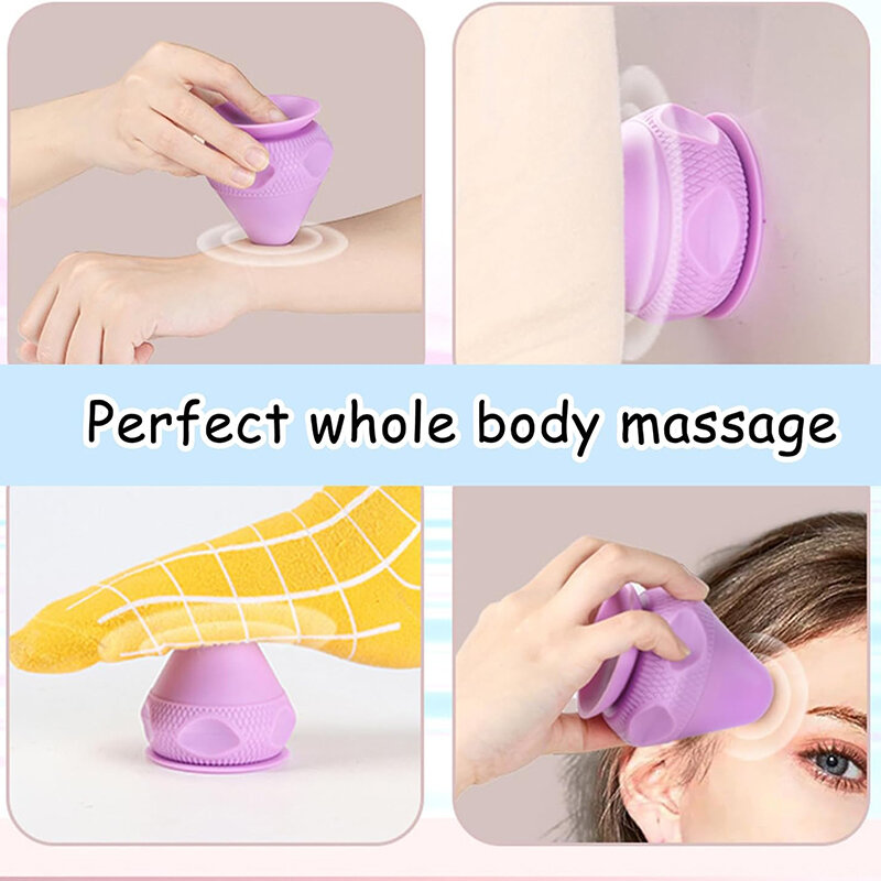 Portable Dual Mode Vibration Heating Massage Ball Adsorption Design USB-C Rechargeable Soft Pain Relieved Massage for Muscle Exe