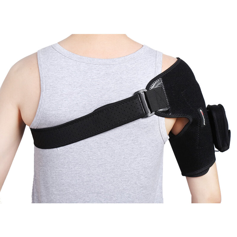 Electric Heated Shoulder Brace Support Belt Adjustable Shoulder Back Support Wrap Belt Band Winter Joint Care Pain Relief Bandag