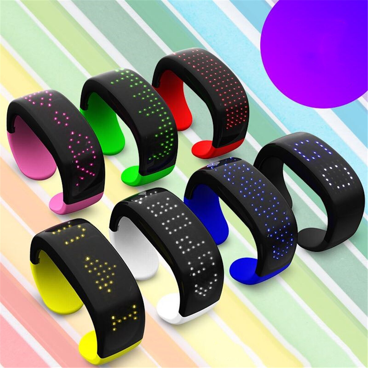 Cheering Colorful Display Dynamic LED Luminous Bracelet Night Running Concert Party Props Bracelet