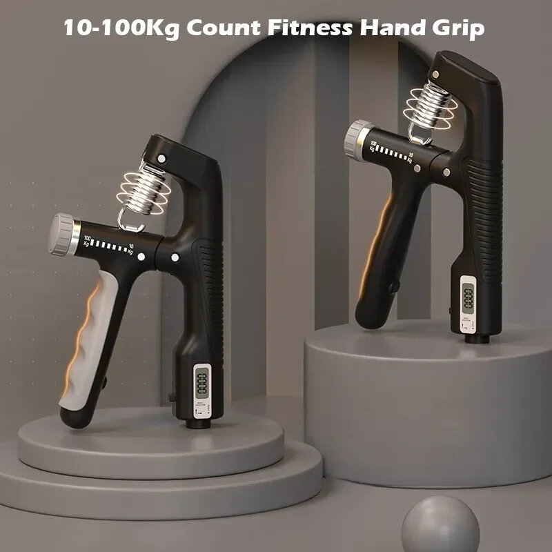 Electronic Counting Handgrip Adjustable 10-100kg Hand Gripper Spring Mechanical Counting Finger Gripper Muscle Trainer Rehabilit