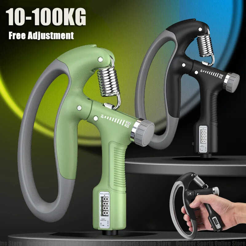 10-100Kg Adjustable Electric Hand Grip Strengthener Countable Heavy Hand Finger Exerciser Wrist Expander Fitness Training Grippe