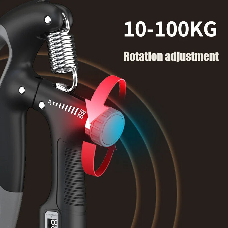 10-100Kg Adjustable Electric Hand Grip Strengthener Countable Heavy Hand Finger Exerciser Wrist Expander Fitness Training Grippe