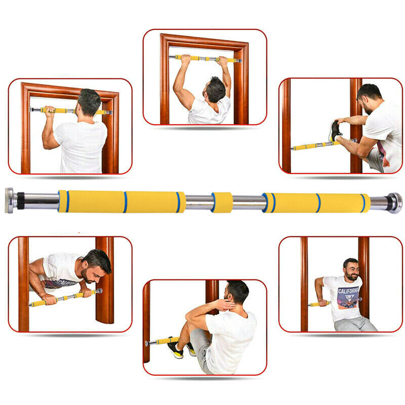 62-100CM Adjustable Doorway Pull Up Bar Sponge Handle NO Screw NO Drilling Horizontal Bar Home Fitness Equipment