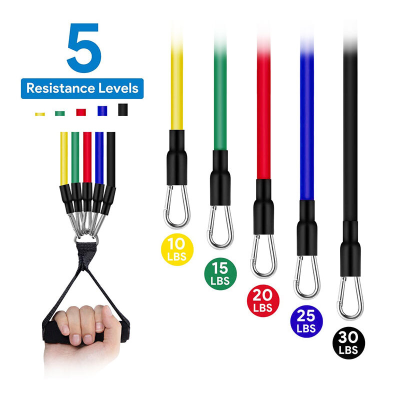 14Pcs TPE Resistance Bands Pull Rope Indoor Portable Fitness Equipment Arm Waist Leg Chest Trainer Exercise Tools