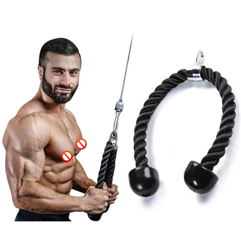 Cable Fitness Resistance Bands Nylon Rope with Handles Push Pull Down Cord Heavy Tricep Rope for Home Gym Workout Exercise