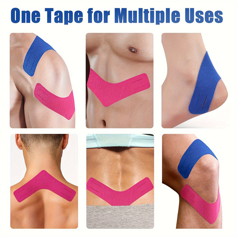 10Pcs Elastic Kinesiology V Tape Breathable Muscle Support Adhesive Elastic Sports Tape for Knees Shoulder Joint Discomfort Reli