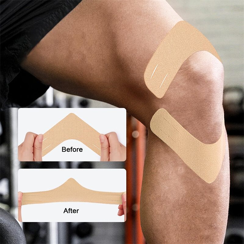 10Pcs Elastic Kinesiology V Tape Breathable Muscle Support Adhesive Elastic Sports Tape for Knees Shoulder Joint Discomfort Reli