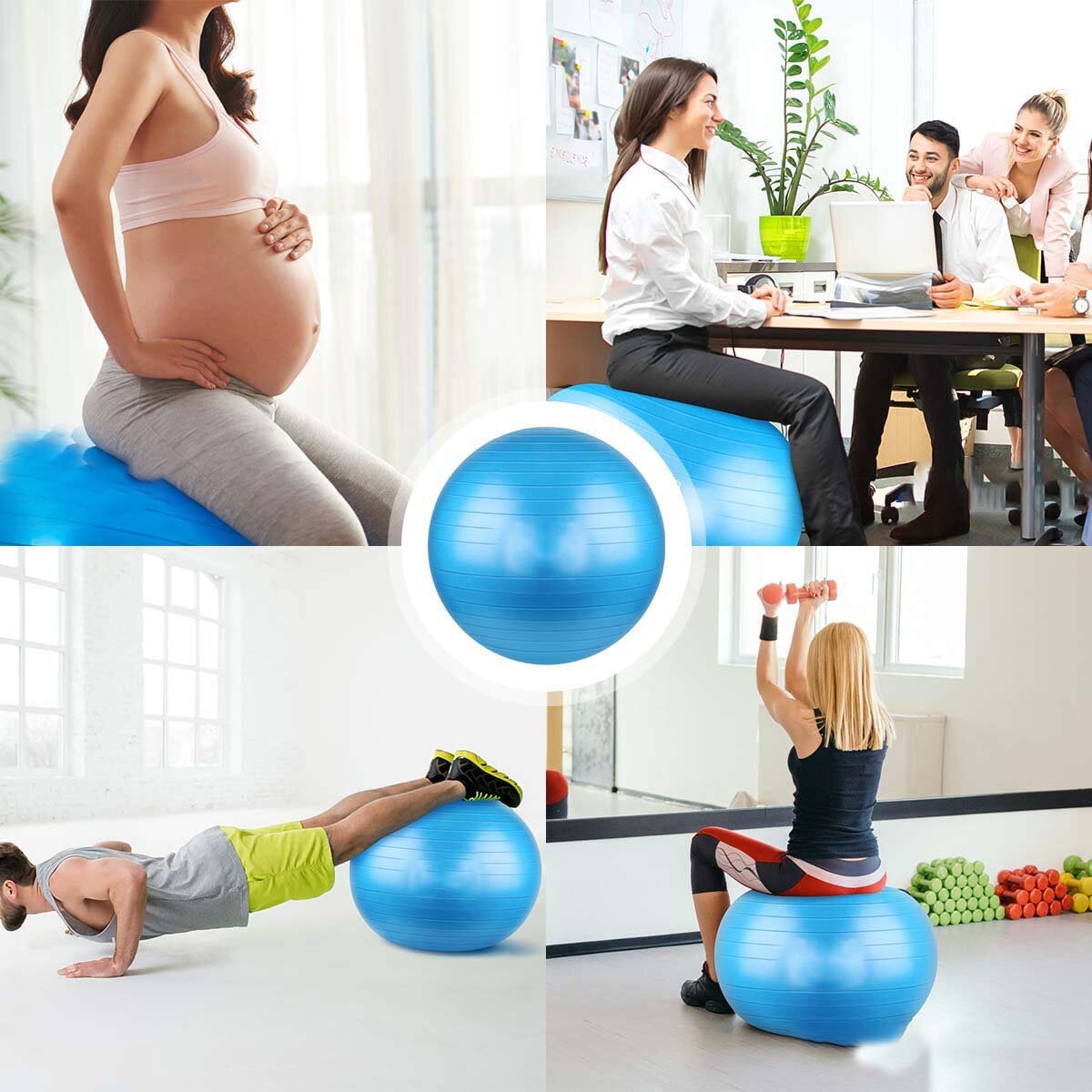 65/75CM Yoga Ball Pilates Fitness Balance Ball Gymnastic Delivery Exercise Fitness Midwifery PVC Ball