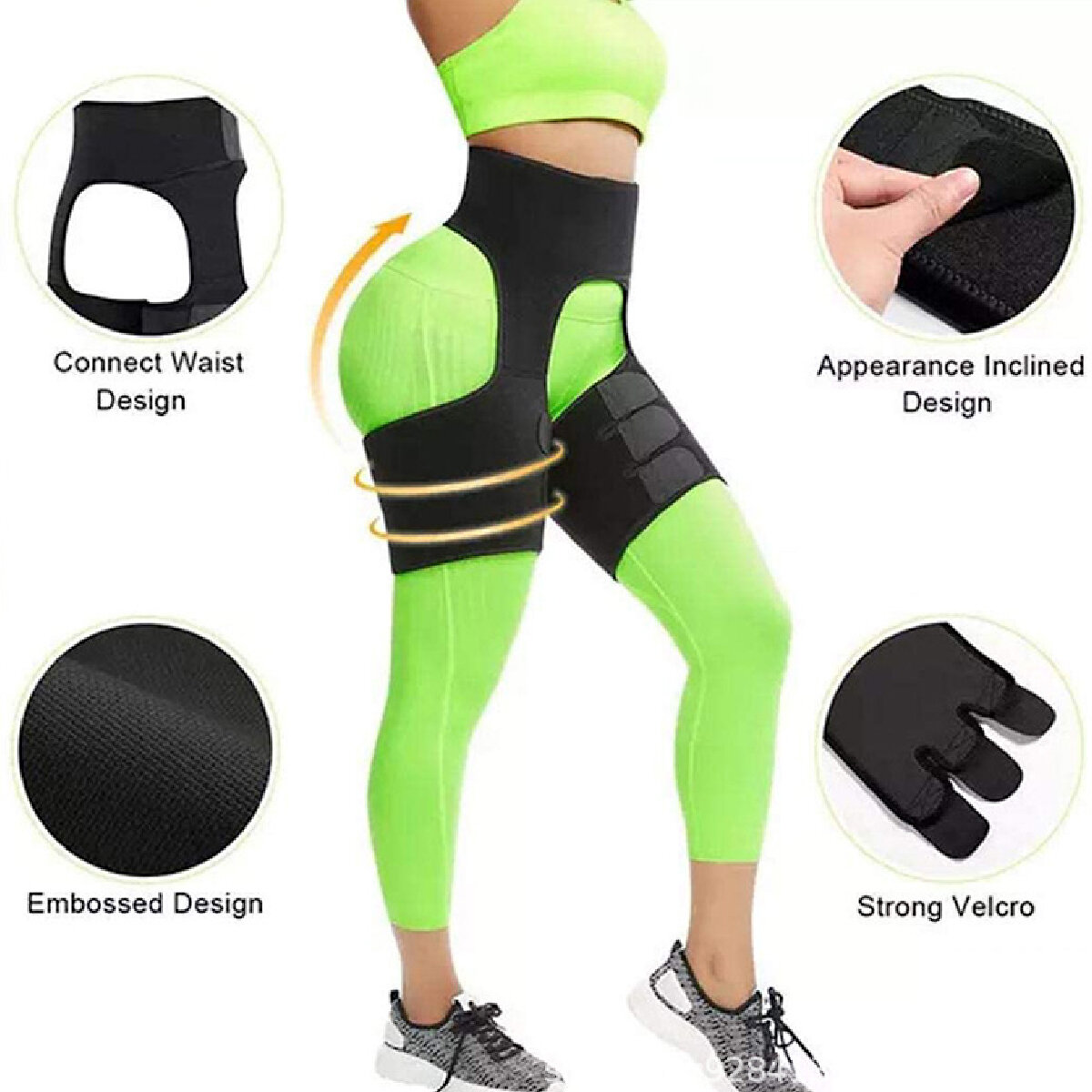 3 In 1 Women Thigh Body Shaper Slimming Body Belt Hip Enhancer Sport Shape-wear Exercise