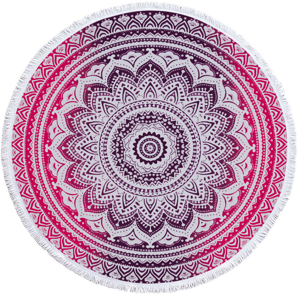 1M/1.5M Round Beach Towel Tassel Tapestry Yoga Mats Blankets Home Fitness Decoration Accessories