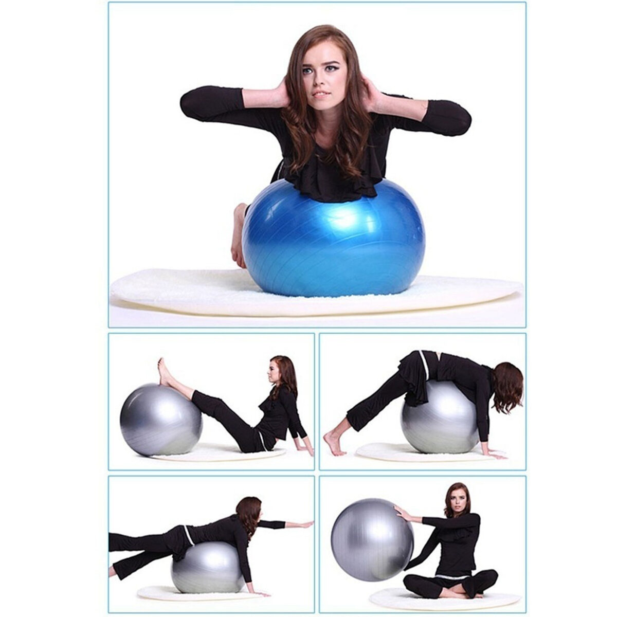 330lb Max Load 2mm Thickened PVC Yoga Ball With Air Pump Home Gym Workouts Pilates Training Ball Fitness Equipment