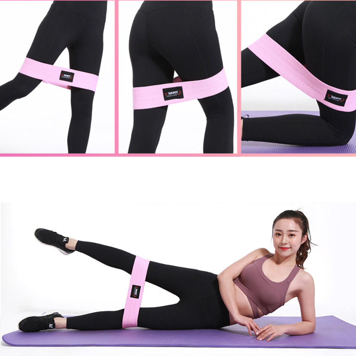 Multi-Colors M-XL Home Resistance Bands Hip Training Fitness Yoga Stretch Pull Up Assist Bands Rubber Band