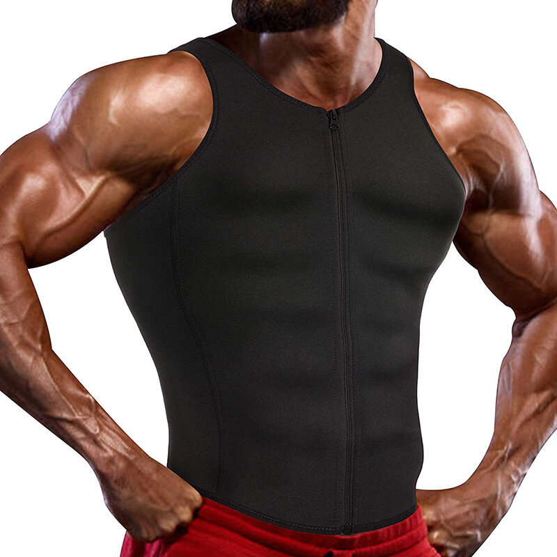 TENGOO Men Body Shaper Belt Compression Shirt Vest Corset Loss Undershirts Waist Fitness Training Clothes