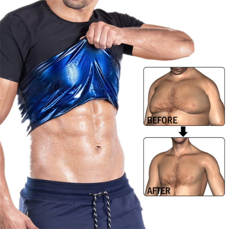 TENGOO Men Sauna Sweat Vest Hot Compression Shirts Fitness Training Slimming Body Shaper Waist Trainer Gym Exercise Versatile Sh