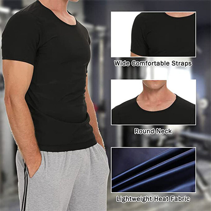 TENGOO Men Sauna Sweat Vest Hot Compression Shirts Fitness Training Slimming Body Shaper Waist Trainer Gym Exercise Versatile Sh