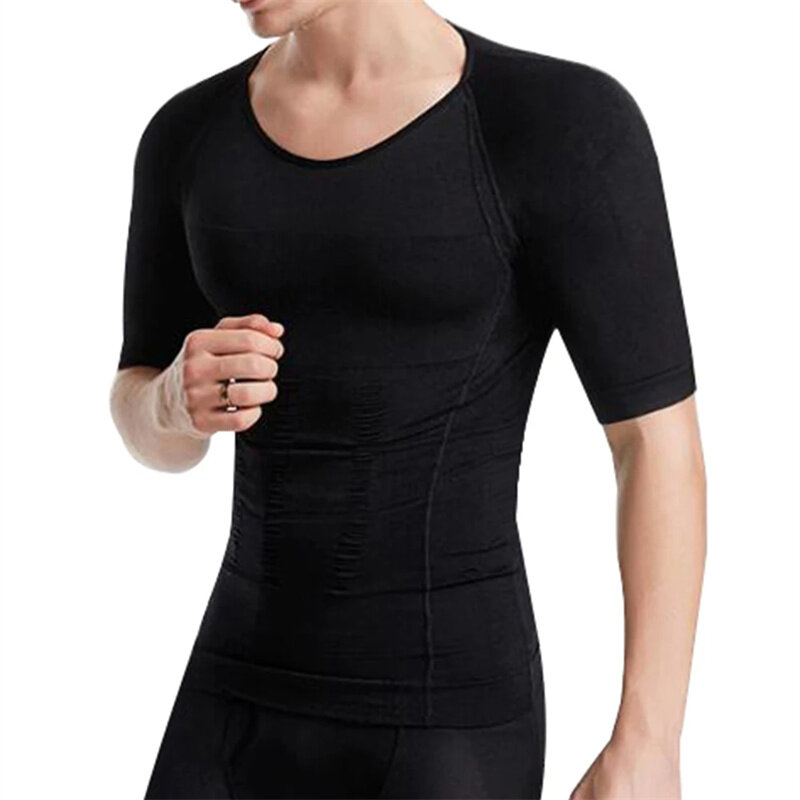 Men Body Shaper Slimming Sport Vest Seamless Corset Shirt for Gym Workout Running Exercise Fitness