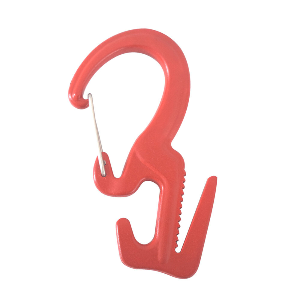 Outdoor Hiking Climbing Durable 9-Shaped 25KG Bearing Carabiner with 2M Rope-Black/Red/Gold