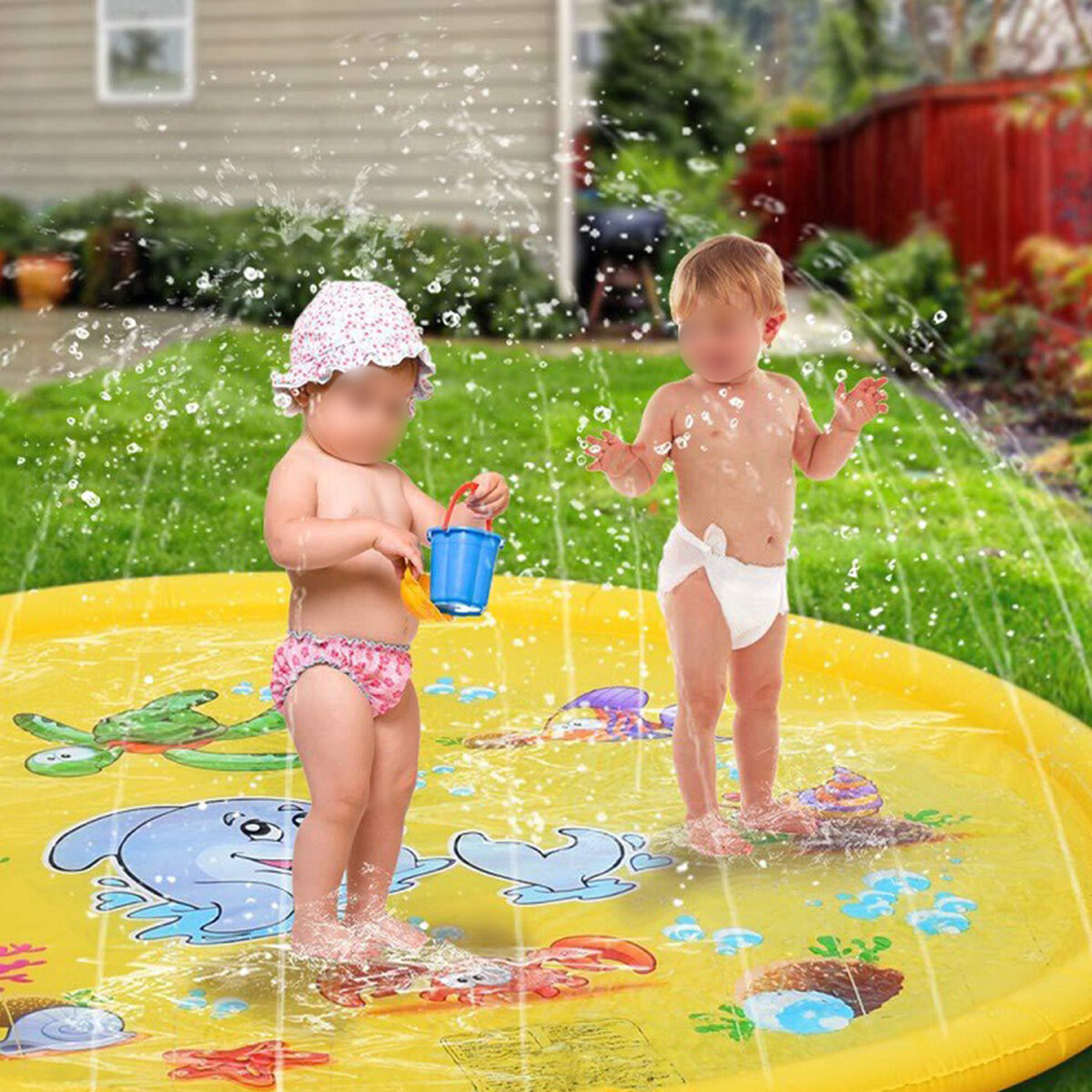 SINGES Upgraded 5-6ft Sprinkle Pad Inflatable Play Mat For Kids Toddlers Garden Patio Outdoor