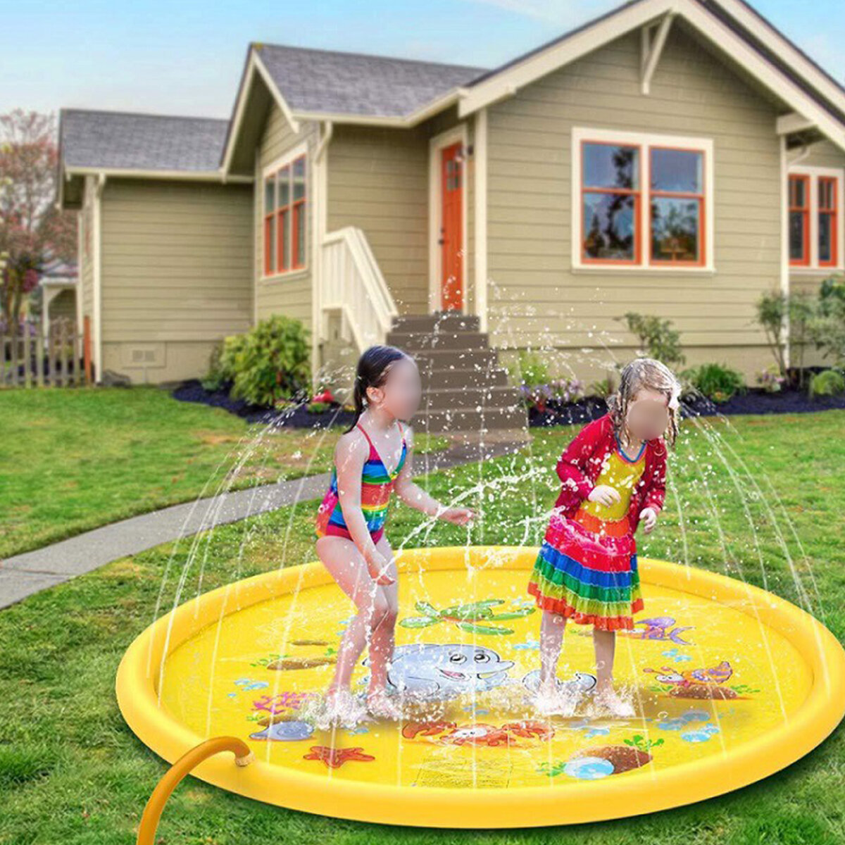 SINGES Upgraded 5-6ft Sprinkle Pad Inflatable Play Mat For Kids Toddlers Garden Patio Outdoor