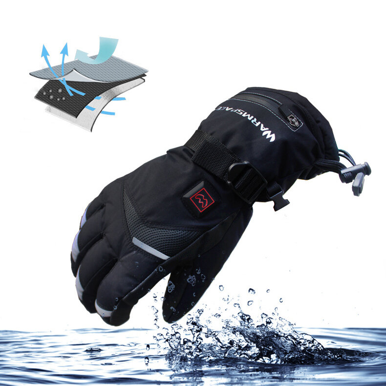 WARMSPACE 3-Modes Electric Heated Gloves Full Fingers Heating Winter Gloves Men Women Waterproof Tactical Mittens