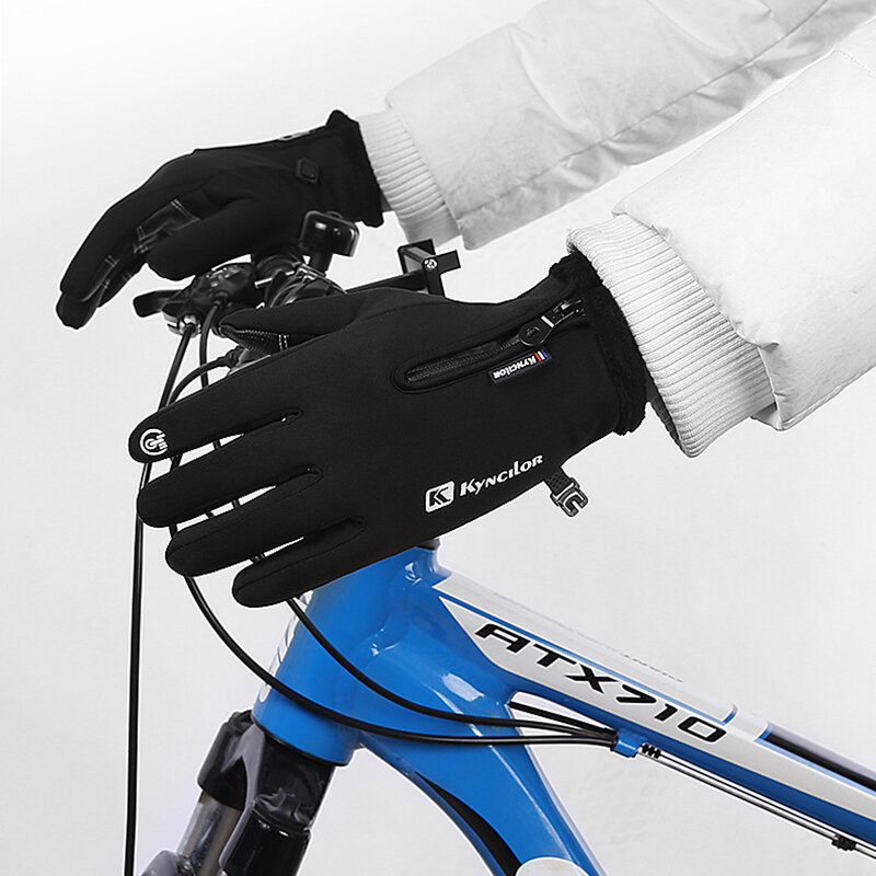 Warm Cycling Gloves Wear-resistant Touch Screen Waterproof Windproof Gloves for Outdoor Sport Running