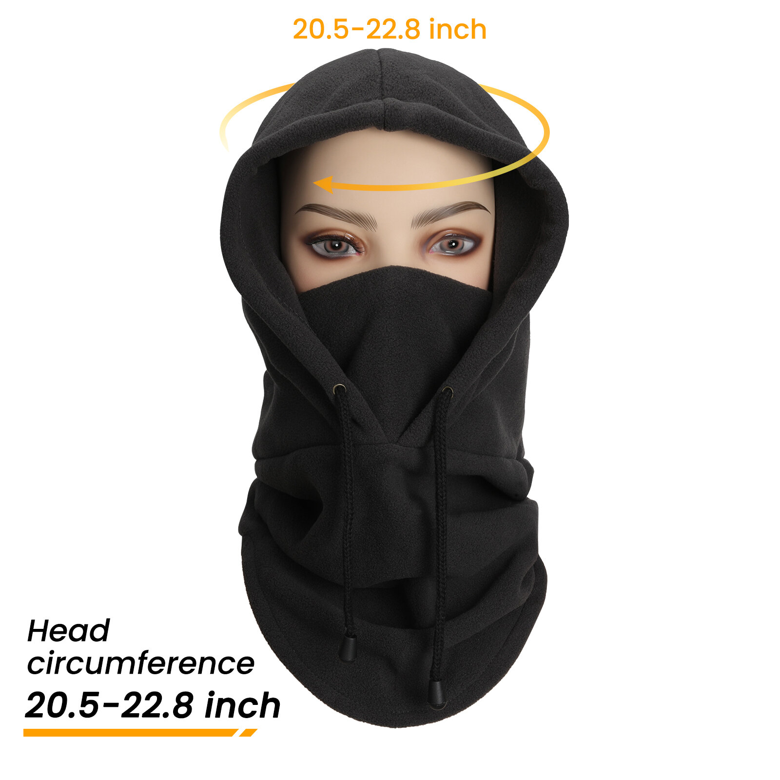 MOHOO Fleece Balaclava Ski Mask Adjustable Winter Balaclava Cold Weather Windproof Face Warmer Lengthened Balaclava for Men Wome