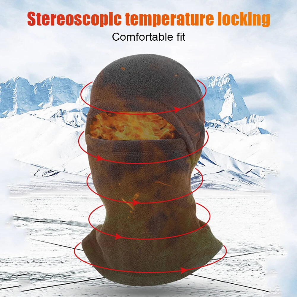 Face Cover Cycling Tactical Mask Full Face Mask Ski Mask Windproof Thermal Fleece Balaclava Hat Ski Snowboard Hat Cap