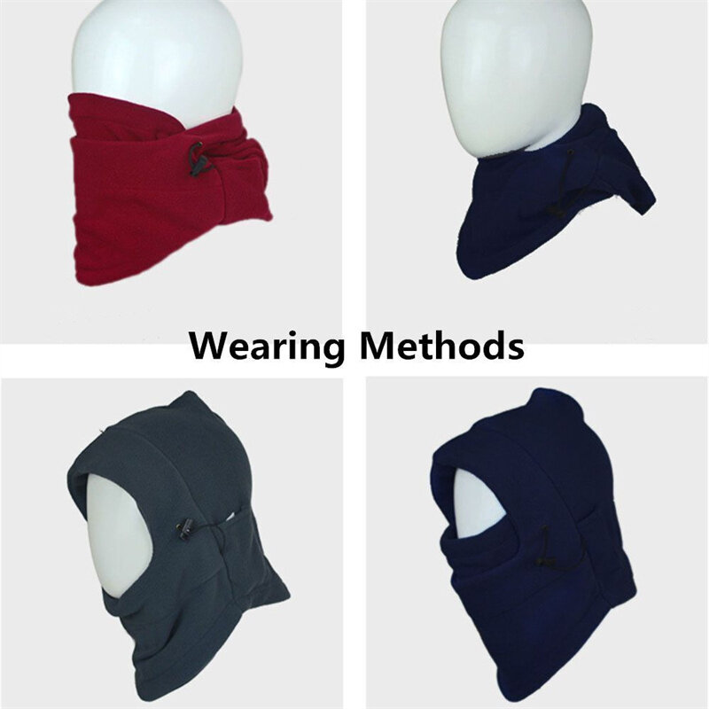 Hood Hat USB Charging Thermal Fleece Winter Warm Hat Neck Warmer for Ski Cyclists Riders Outdoor Face Mask Face Mask