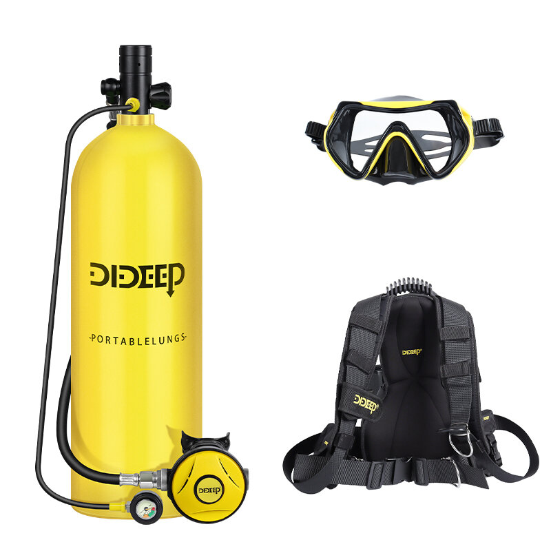 DIDEEP 4L Scuba Diving Tank Upgrade Pressure Gauge Diving Vest Bag Oxygen Cylinder Tank Set Snorkeling Equipment X7000