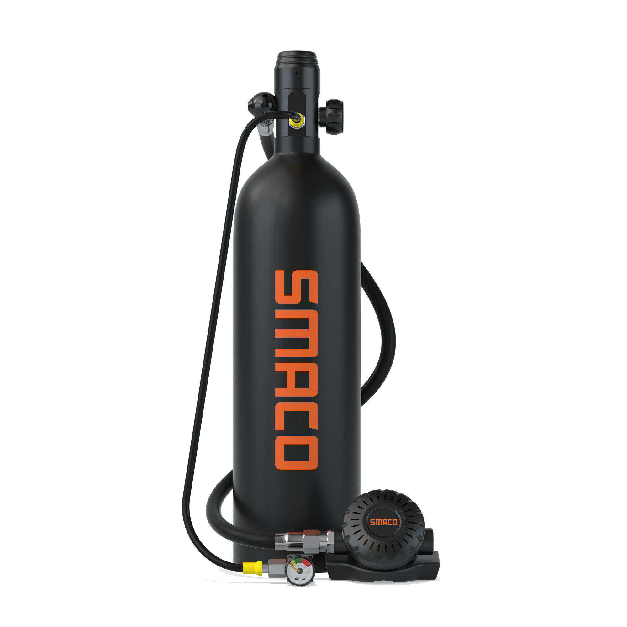 [US Direct] SMACO S700 PRO 2L Scuba Tank Black Underwater Diving Respirator 25-30mins Using Time Portable Scuba Diving Tank