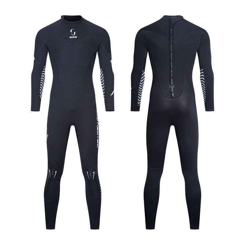 ZCCO 3mm Full Body Neoprene Diving Wet Suit Back Zip Wetsuits Long Sleeves Thermal Swimsuit for Surfing Swimming Snorkeling Kaya