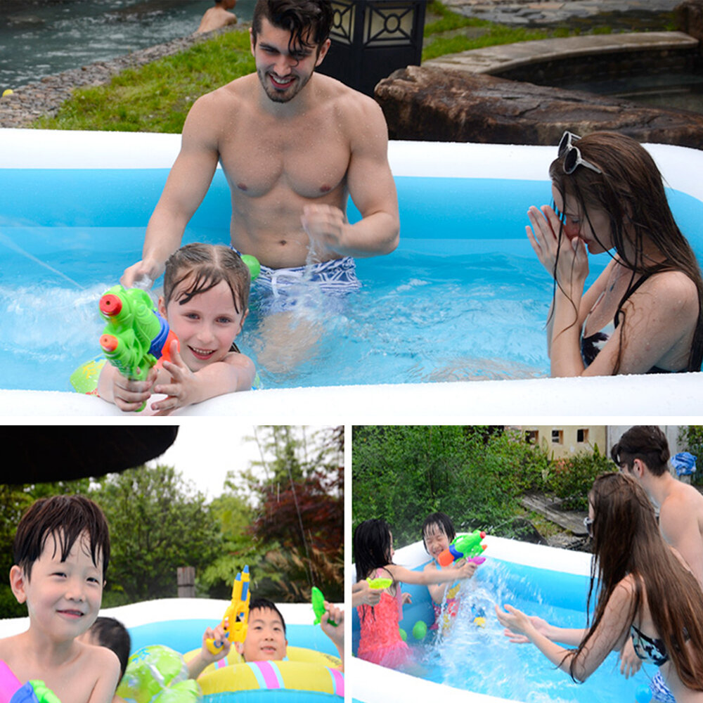 110/128/155cm Inflatable Swimming Pool Camping Garden Family Kids Paddling Pool C