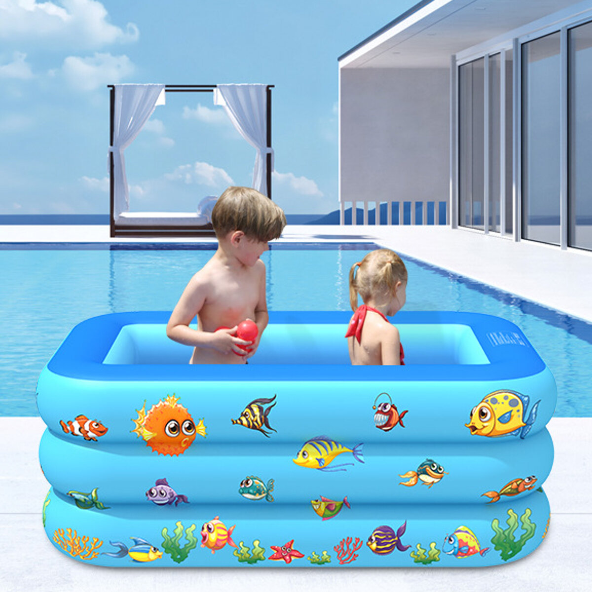 Inflatable Swimming Pool Garden Outdoor PVC Paddling Pools Kid Game Pool COD