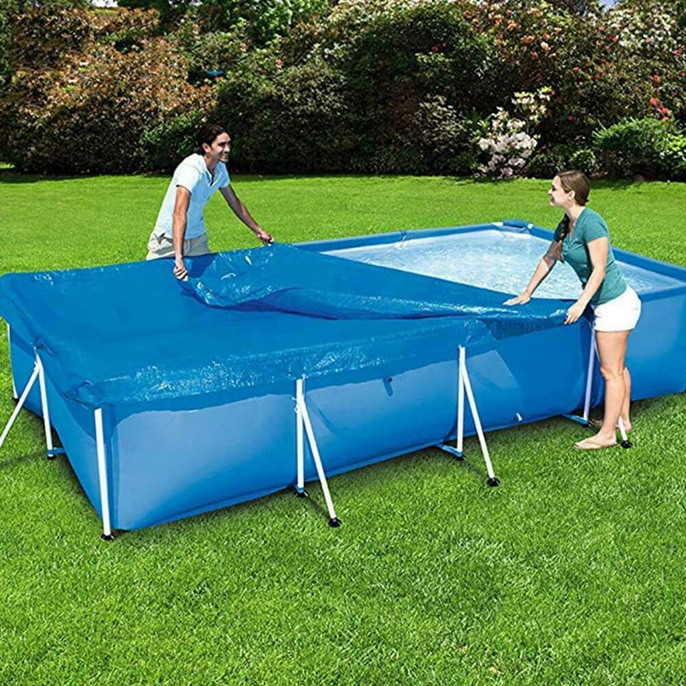 Square Swimming Pool Cover Ground Mat UV-resistant PE Rainproof Dust Cover Inflatable Pool Accessories For Outdoor Backyard Gard