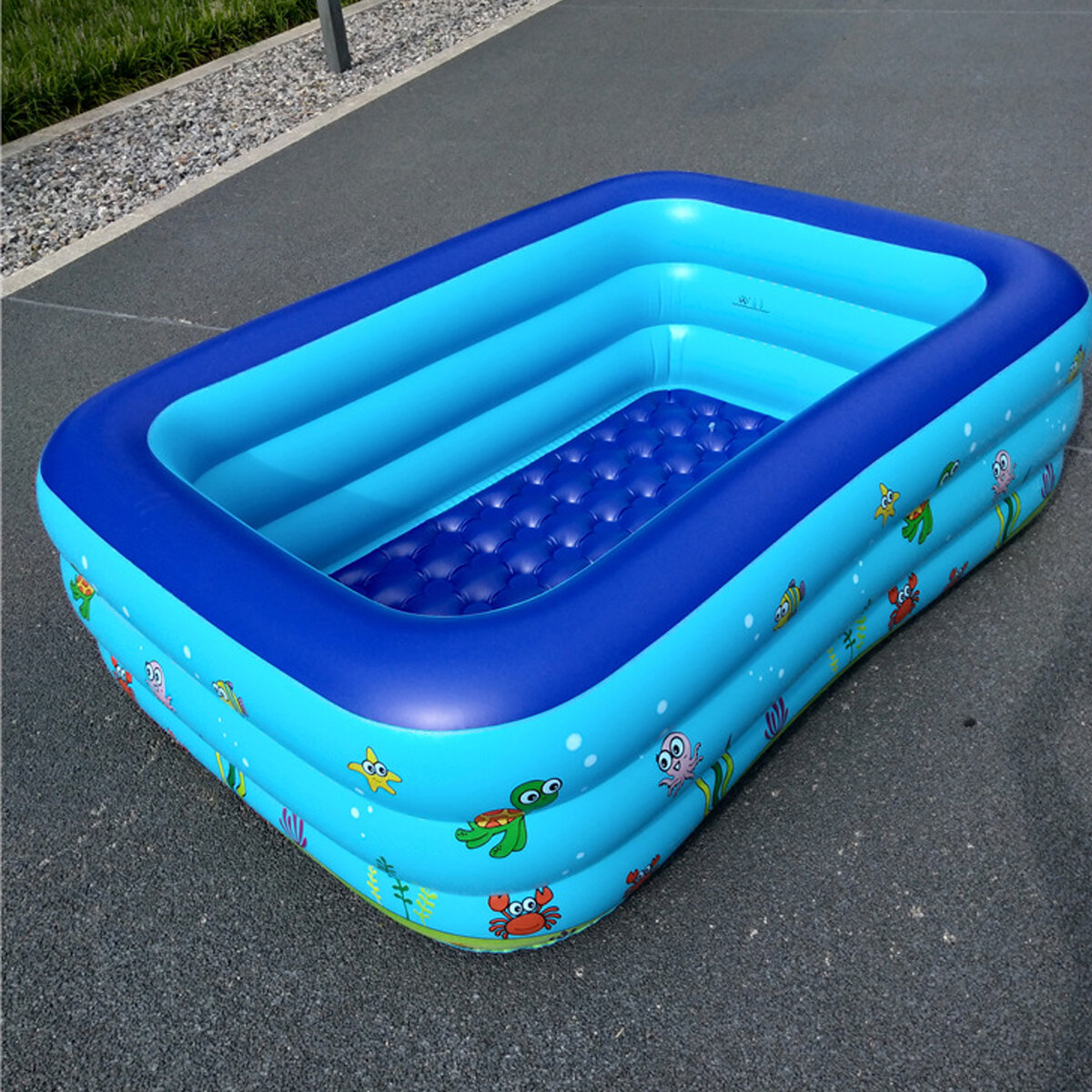 Yingtai 1.3M/1.8M/2.1M Three-ring Rectangular Children's Inflatable Swimming Pool for Outdoor