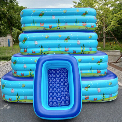 Yingtai 1.3M/1.8M/2.1M Three-ring Rectangular Children's Inflatable Swimming Pool for Outdoor