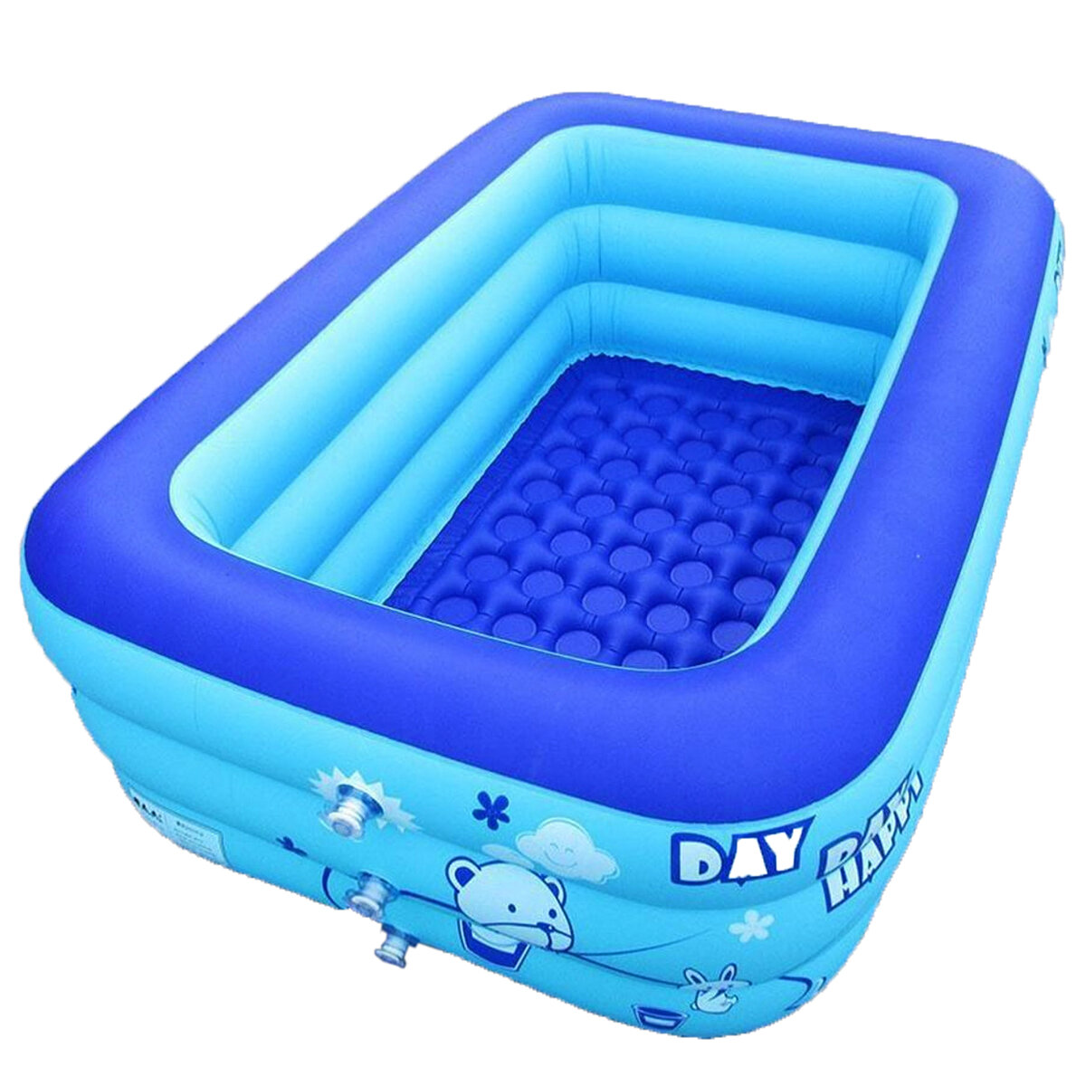 Large 3-Rings Inflatable Family Swimming Pool Anti-Slip Soft Floor Home Garden Kids Swim Paddling Bathing Tub Summer Outdoor Gif