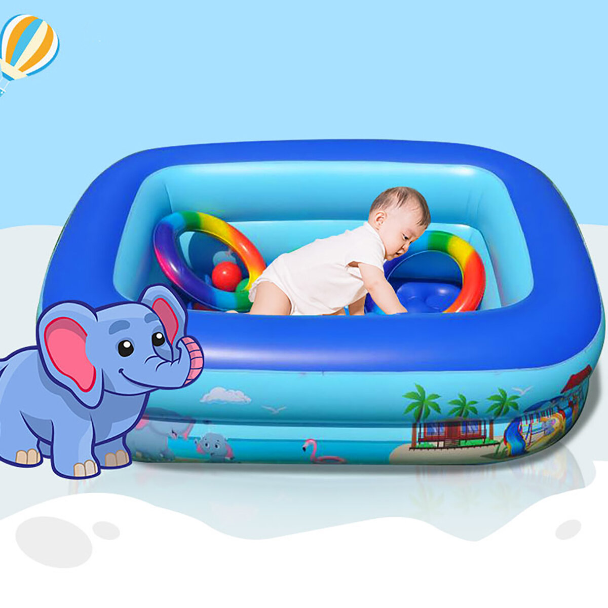 Thickened PVC Inflatable Swimming Pool Children's Swimming Pool Bath Tub Outdoor Indoor Play Pool Children's Toys Gifts