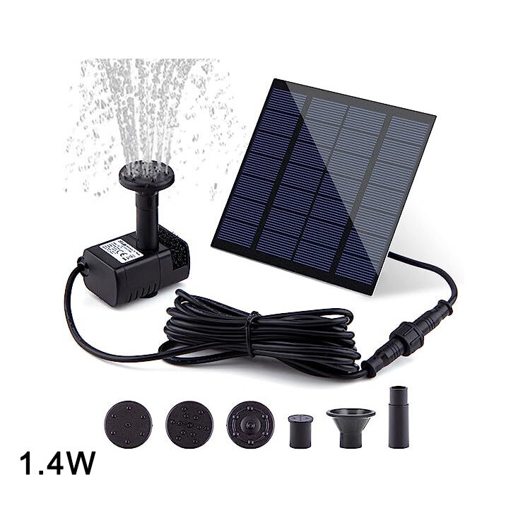 6V 2W / 7V 1.4W 1705L/H DC Pump Solar Swimming Pool Landscane Fountain Aquarium Submersible, Rockery Fountain Garden Solar Pumps