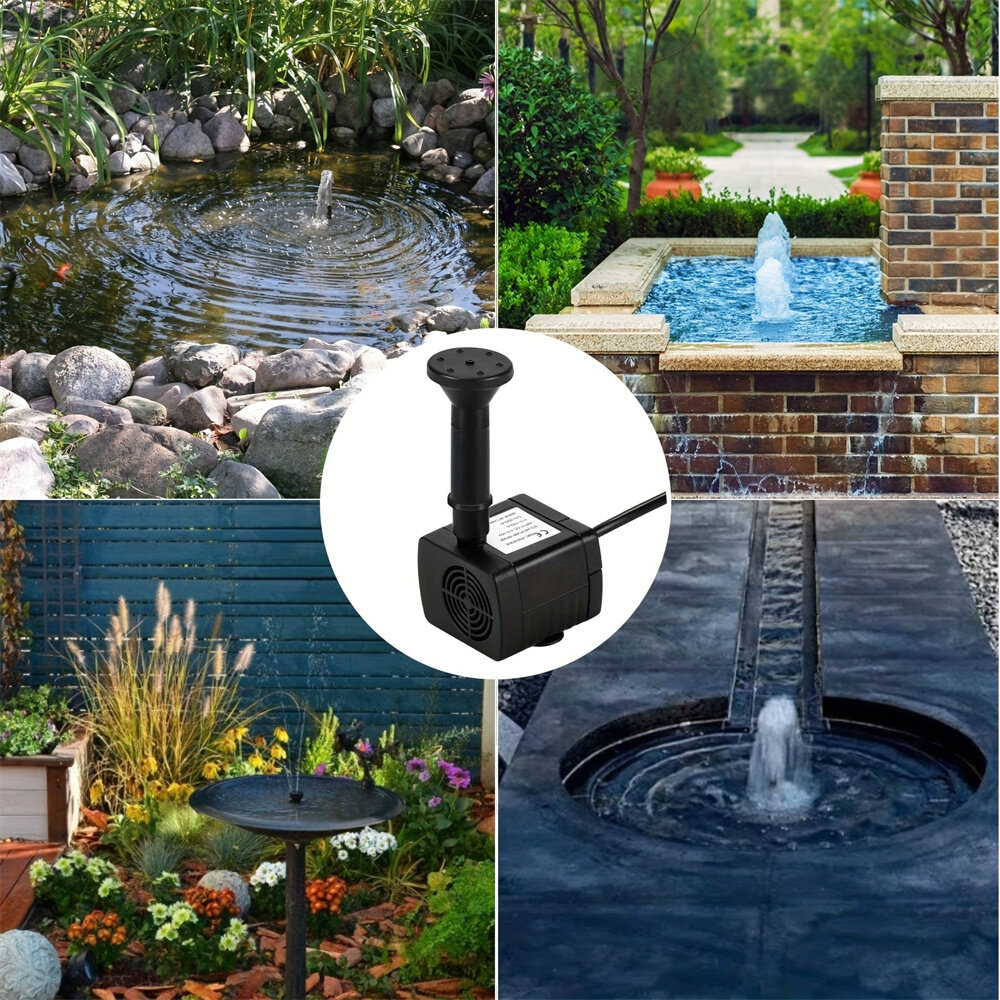 6V 2W / 7V 1.4W 1705L/H DC Pump Solar Swimming Pool Landscane Fountain Aquarium Submersible, Rockery Fountain Garden Solar Pumps