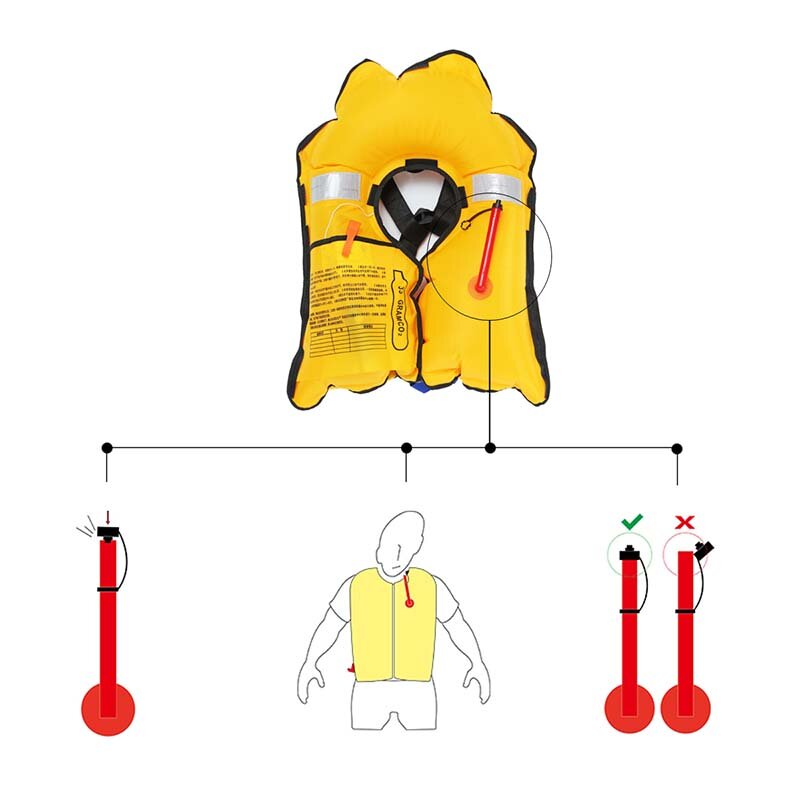 Automatic Inflatable Life Jacket Inflation Adult Survival Aid Vest With Luminous Film Super Floating Swimwear Water Sport Swimmi