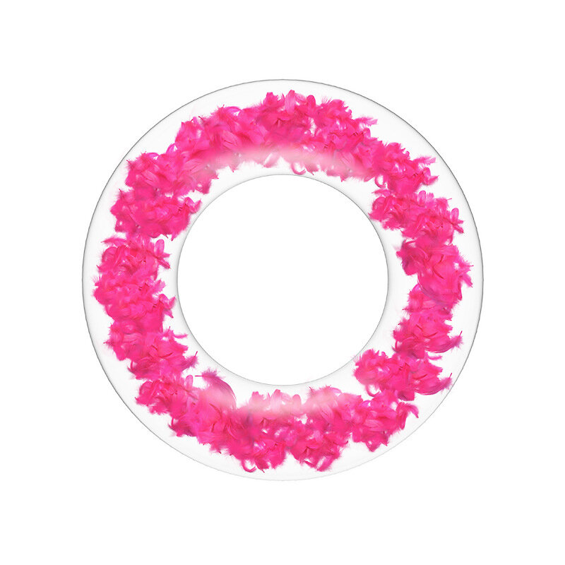 60/90CM Kids/Adult Feathers Inflatable Swimming Ring with Built-in Feathers Beach Summer Pool Float Rafts Party Toys Water Play