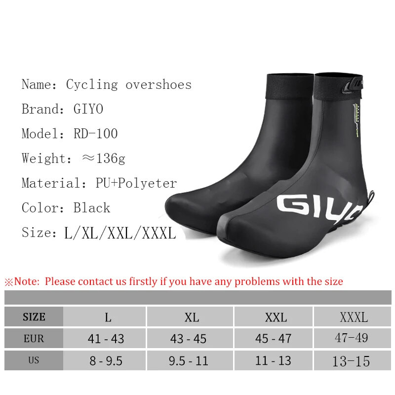 GIYO RD-100 Cycling Warm Shoe Sealed Design Windproof Waterproof Comfortable Shoe Cover for Road Biking