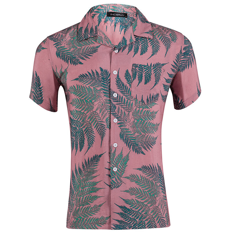 Mens Beach Shirts Hawaiian Holiday Short Sleeve Breathable Baggy Fancy Outdoor Camping Hiking Beach