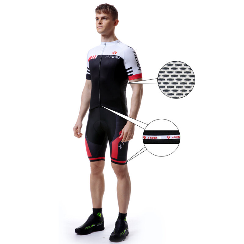 X-TIGER Cycling Jersey Sets Summer Cycling Bib Pants Road Bicycle Jerseys MTB Bicycle Wear Breathable Cycling Clothing