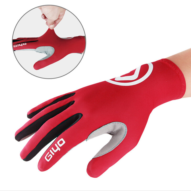 Giyo Wind Breaking Cycling Full Finger Gloves Touch Screen Anti-slip Bicycle Fabric Mittens MTB Road Bike Long Glove