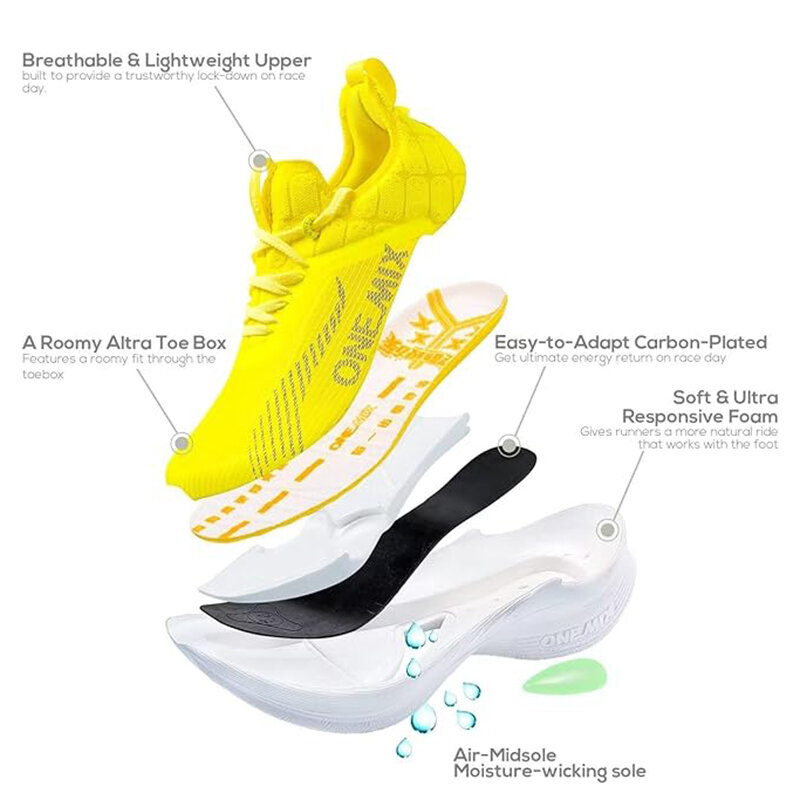 ONEMIX Professional Carbon Plate Running Shoes Ultra Responsive Foam Stable Support Shock-relief Ultra-light Rebound Sports Snea