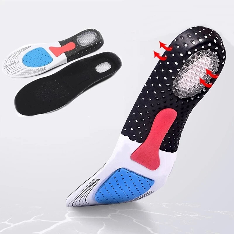 1 Pair Sport Insoles Croppable Comfortable Breathable Shock-absorbing Insoles for Outdoor Running Climbing